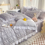 Xpoko Kawaii Ruffle Bedding Set