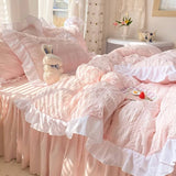 Xpoko Kawaii Ruffle Bedding Set