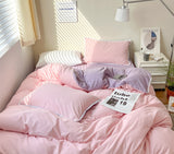 Xpoko Pastel Lace Edge Bedding Set