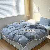 Xpoko Pastel Lace Edge Bedding Set