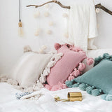 Xpoko Bohemian Knitted Pastel Color Pillowcase