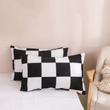 Xpoko Large Black & White Check Bedding Set