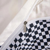 Xpoko Large Black & White Check Bedding Set