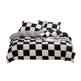 Xpoko Large Black & White Check Bedding Set