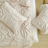 Xpoko Ruffle Flower Duvet Cover Set