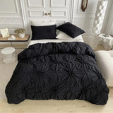 Xpoko Ruffle Flower Duvet Cover Set