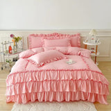 Xpoko Lush Ruffles Duvet Cover Set