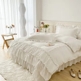 Xpoko Lush Ruffles Duvet Cover Set