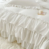 Xpoko Lush Ruffles Duvet Cover Set