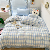 Xpoko Danish Pastel Plaid Bedding Set