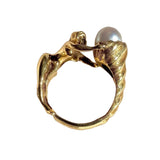 Xpoko Christmas Gifts Minimalist Aesthetic Asymmetrical Pearl Ring