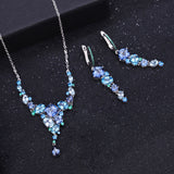 Xpoko Mixed Shape Swiss Blue Topaz Mystic Quartz Drop Earrings