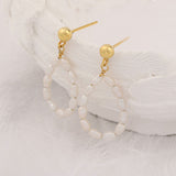 Xpoko Two Tone Sterling Silver Plated Baroque Pearl Hoop Earrings