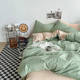 Xpoko Pastel Double-Sided Aesthetic Bedding Set