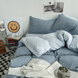 Xpoko Pastel Double-Sided Aesthetic Bedding Set