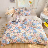 Xpoko Pastel Brown Flowers Bedding Set