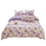 Xpoko Pastel Purple Hearts Bedding Set