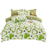 Xpoko Green Hearts Bedding Set