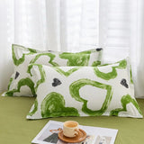 Xpoko Green Hearts Bedding Set