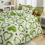 Xpoko Green Hearts Bedding Set