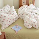 Xpoko Soft Pastel Tulip Floral Print Bedding Set