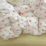 Xpoko Soft Pastel Tulip Floral Print Bedding Set