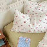 Xpoko Soft Pastel Tulip Floral Print Bedding Set