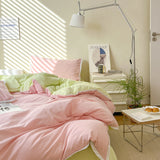 Xpoko Pastel Lace Edge Bedding Set