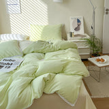 Xpoko Pastel Lace Edge Bedding Set