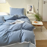 Xpoko Pastel Lace Edge Bedding Set