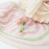 Xpoko Pink Zebra Print Accent Rug