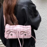 Xpoko Soft Girl Plaid Mini Shoulder Bag