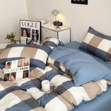 Xpoko Large Plaid Print Bedding Set