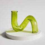 Xpoko Color Glass Twisted Candlestick Holder