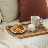 Xpoko Bohemian Woven Rattan Wood Breakfast Tray