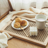 Xpoko Bohemian Woven Rattan Wood Breakfast Tray