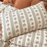 Xpoko Retro Brown Floral Print Bedding Set