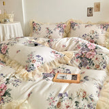 Xpoko Romantic Pastoral Floral Cotton Bedding Set