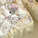 Xpoko Romantic Pastoral Floral Cotton Bedding Set