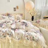 Xpoko Romantic Pastoral Floral Cotton Bedding Set