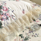 Xpoko Romantic Pastoral Floral Cotton Bedding Set