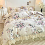 Xpoko Romantic Pastoral Floral Cotton Bedding Set