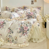 Xpoko Romantic Pastoral Floral Cotton Bedding Set