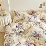 Xpoko Romantic Pastoral Floral Cotton Bedding Set