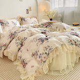 Xpoko Romantic Pastoral Floral Cotton Bedding Set