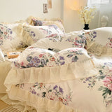 Xpoko Romantic Pastoral Floral Cotton Bedding Set