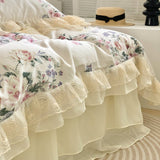 Xpoko Romantic Pastoral Floral Cotton Bedding Set