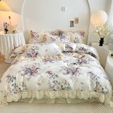 Xpoko Romantic Pastoral Floral Cotton Bedding Set