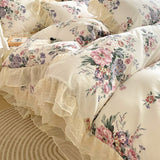 Xpoko Romantic Pastoral Floral Cotton Bedding Set