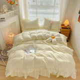 Xpoko Ruffle Lace Bedding Set